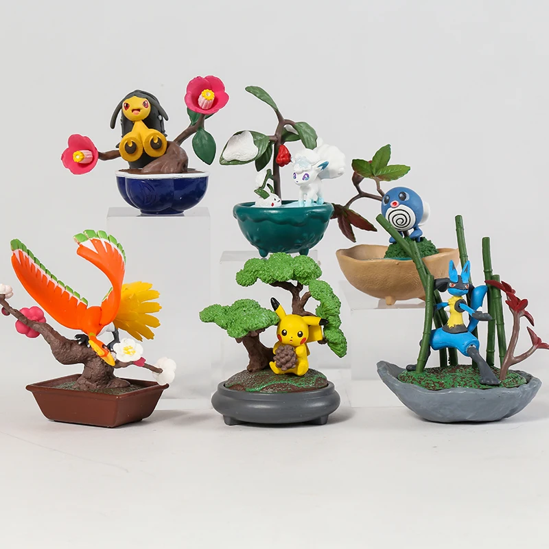 Pokemon Bonsai Pikachu Ho-Oh Lucario Mawile Poliwag Alolan