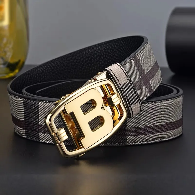 black belt with holes High Quality Designers Mens belt Luxury Brand Famous Male Belts B Buckle Genuine Leather Belts for Men width 3.4cm mens designer belts