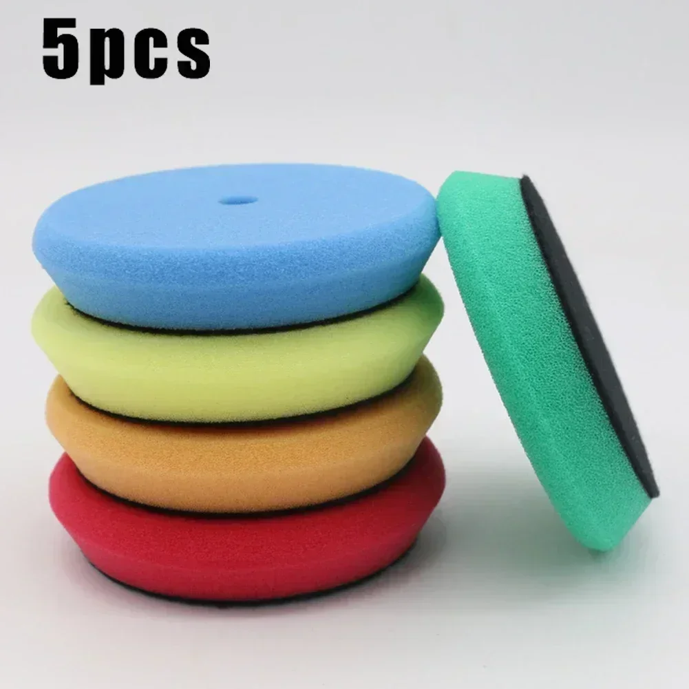 3inch 100mm Car Polishing Disc ing Waxing Pad Sponge Polishing Foam Pads For RO/DA Car Polisher Drill Adapter 5Pcs car polishing pad car polish pad car polishing sponge polishing wheel disc