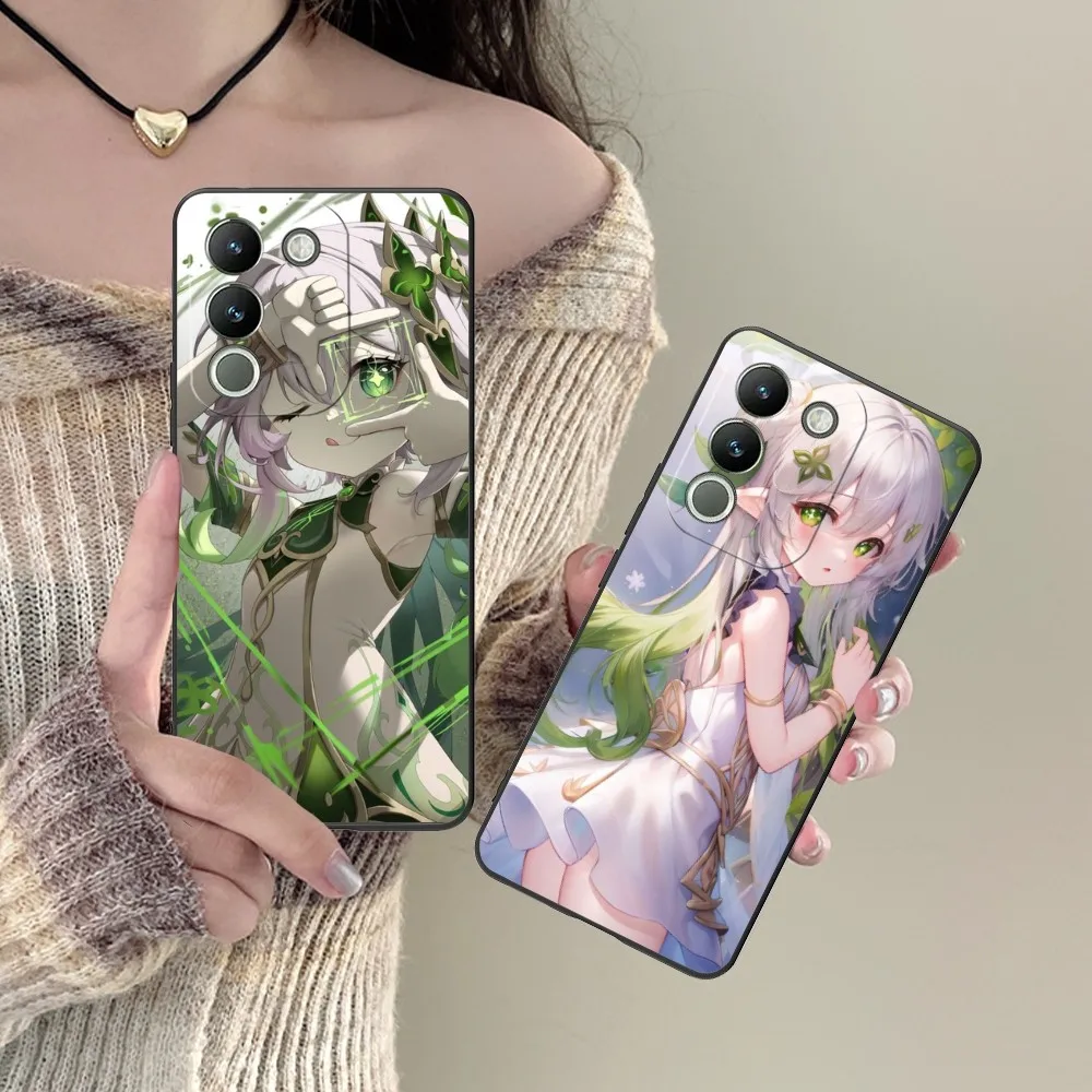 Genshin Impact Nahida Cell Phone Case For Vivo Y95 Y93 Y31 Y20 V19 V17 V15 Pro X60 Nex Black Soft Phone Cover Funda