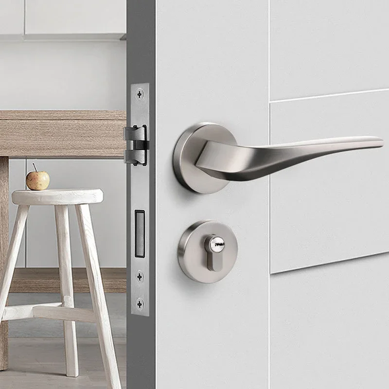 Picture of European-style-light-luxury-door-lock-nickel-brushed-indoor-room-door ...