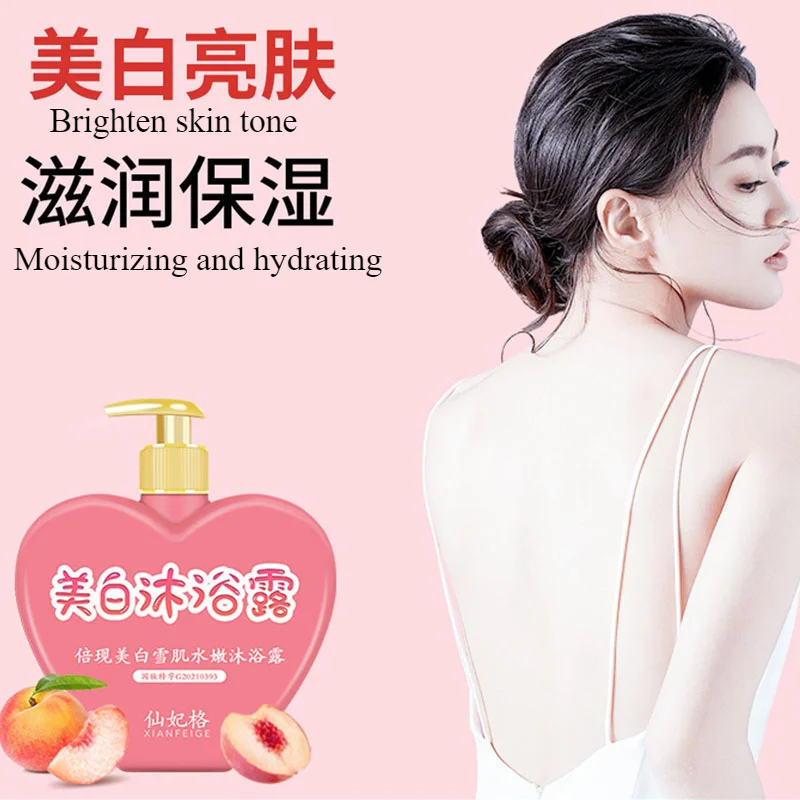 380ml Whitening Body Wash Peach Perfume Body Wash Moisturizes Skin Brightens Skin Tone Deep Cleansing care