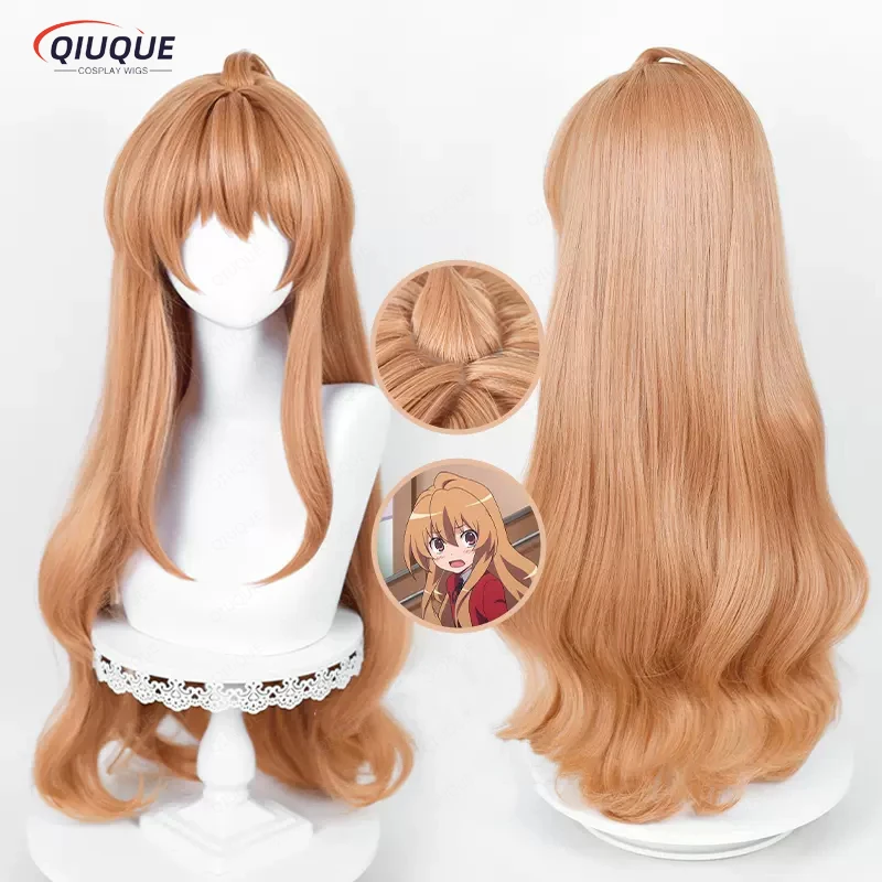 

Anime TIGER×DRAGON Aisaka Taiga Cosplay Wig Orange Long TIGER DRAGON Toradora! Heat Resistant Synthetic Hair Wigs + Wig Cap