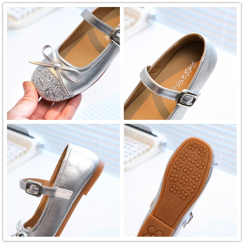 Leather Girls Ballet Flats Shoes for Autumn