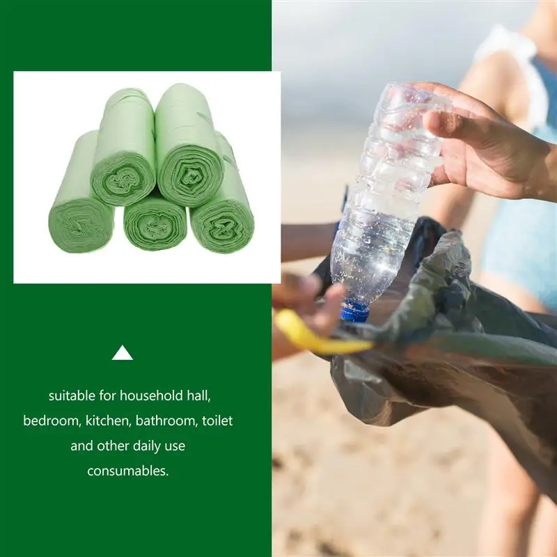 100 Biodegradable Compostable Trash Bags - Eco-Friendly Waste Disposal Solution