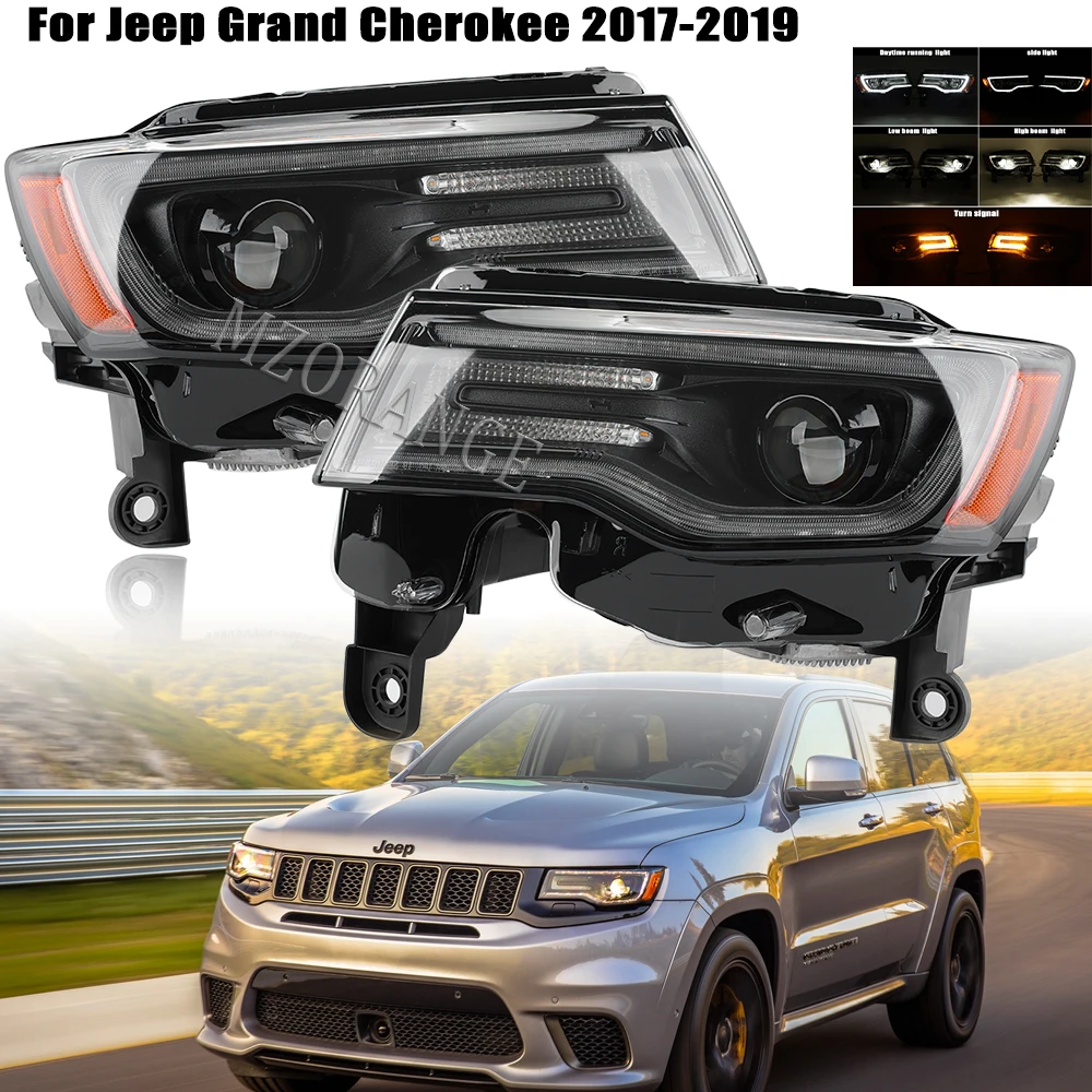 

Фары для Jeep Grand Cherokee 2017-2019, стабилизатор, грыжа, Передний фонарь, сигнал поворота, автозапчасти, автомобильные аксессуары