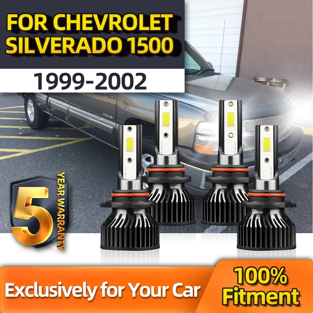 

Crossfox Car Headlight Bulbs LED 15000LM Headlamps Kit High 9005 Low 9006 For Chevrolet Silverado 1500 1999 2000 2001 2002