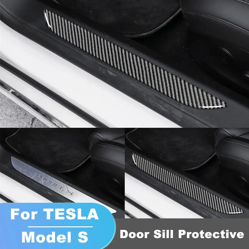 

Накладка на порог передней двери из углеродного волокна для Tesla Model S