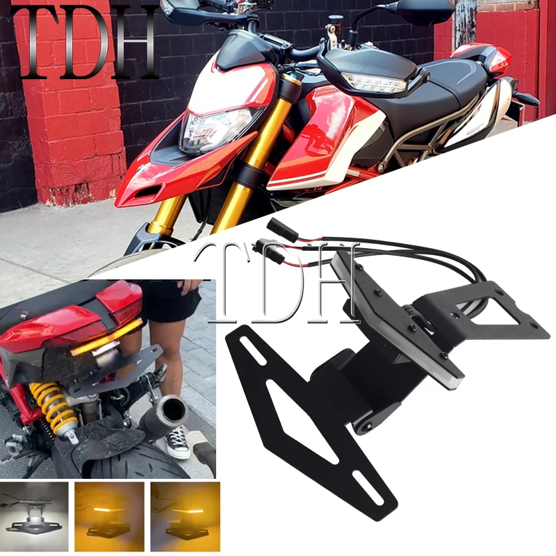 For DUCATI License Plate Holder Frame Integrated LED Turn Signal Tail