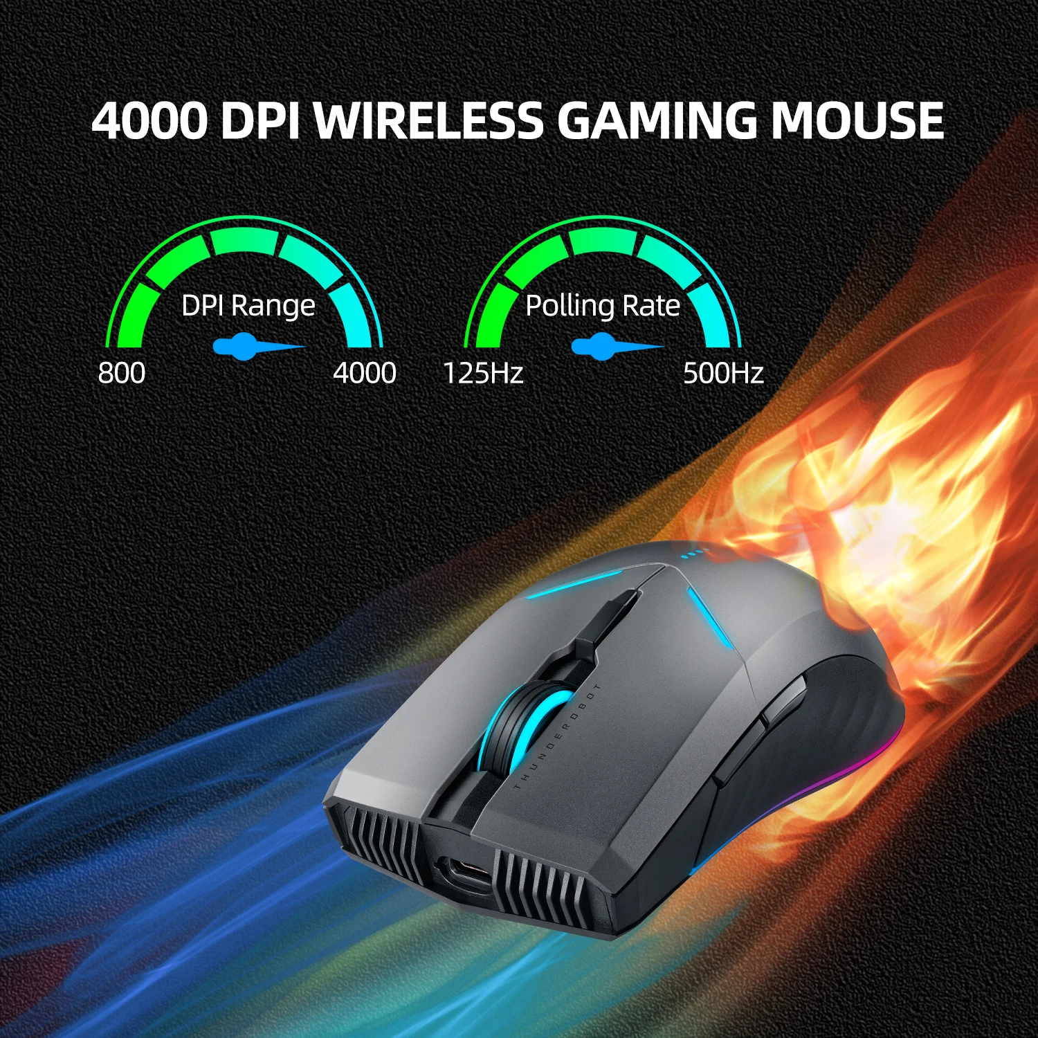 Pro Wireless Gaming Mouse 2.4g com Fio Rgb Gamer 8000 Dpi 1000mah Laptop pc Gaming Thunderobot-ml701 - Imagem 6