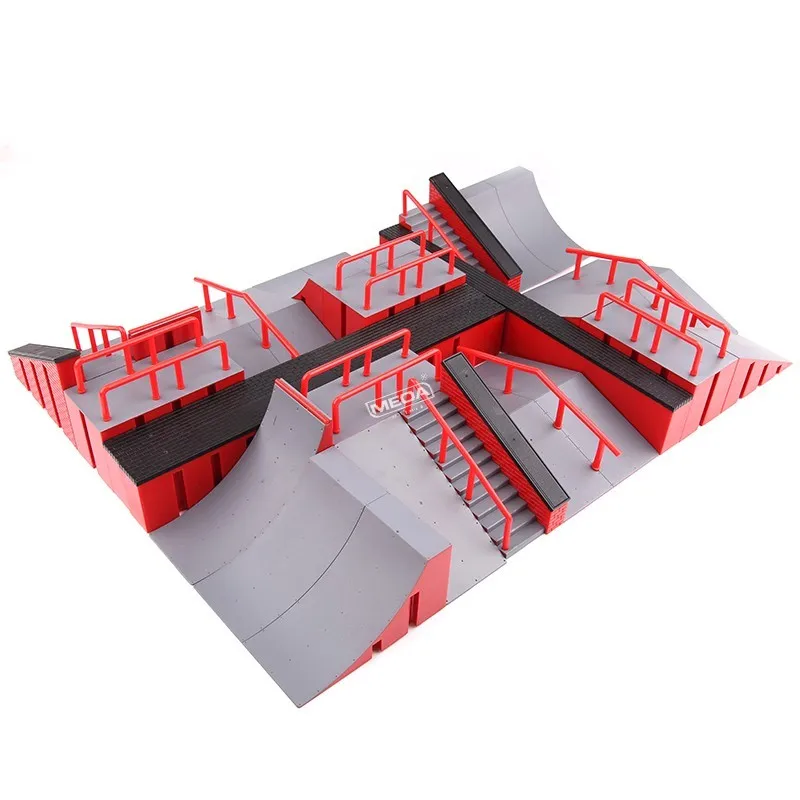 최신 핑거 스케이트보드 경기장 DIY 미니 핑거 스케이트파크 램프 트랙 계단 경사로 장소 조합 디지트 덱 핑거팁 장난감