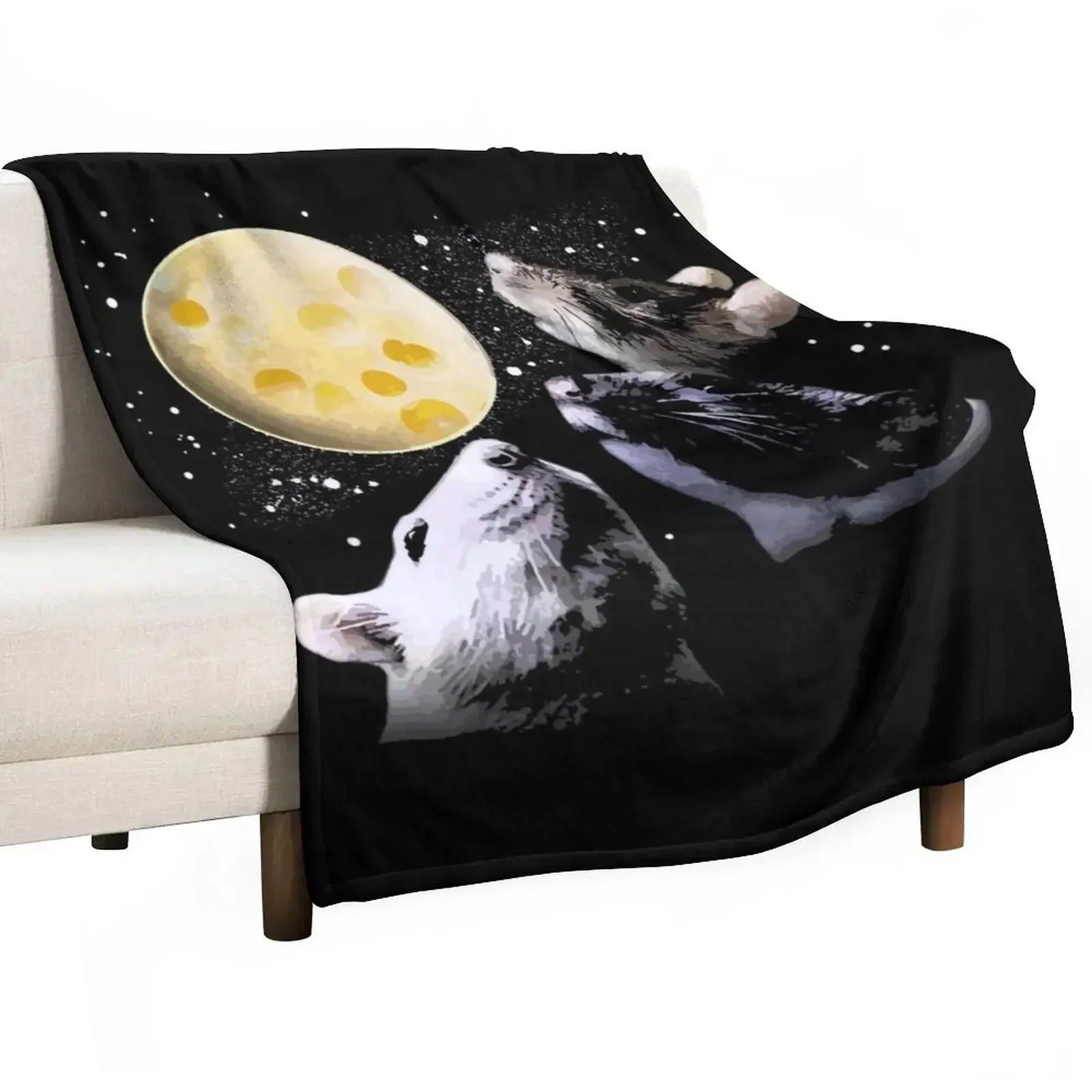 

Three Rat Moon Throw Blanket Comforter for babies bed plaid Tourist Blankets