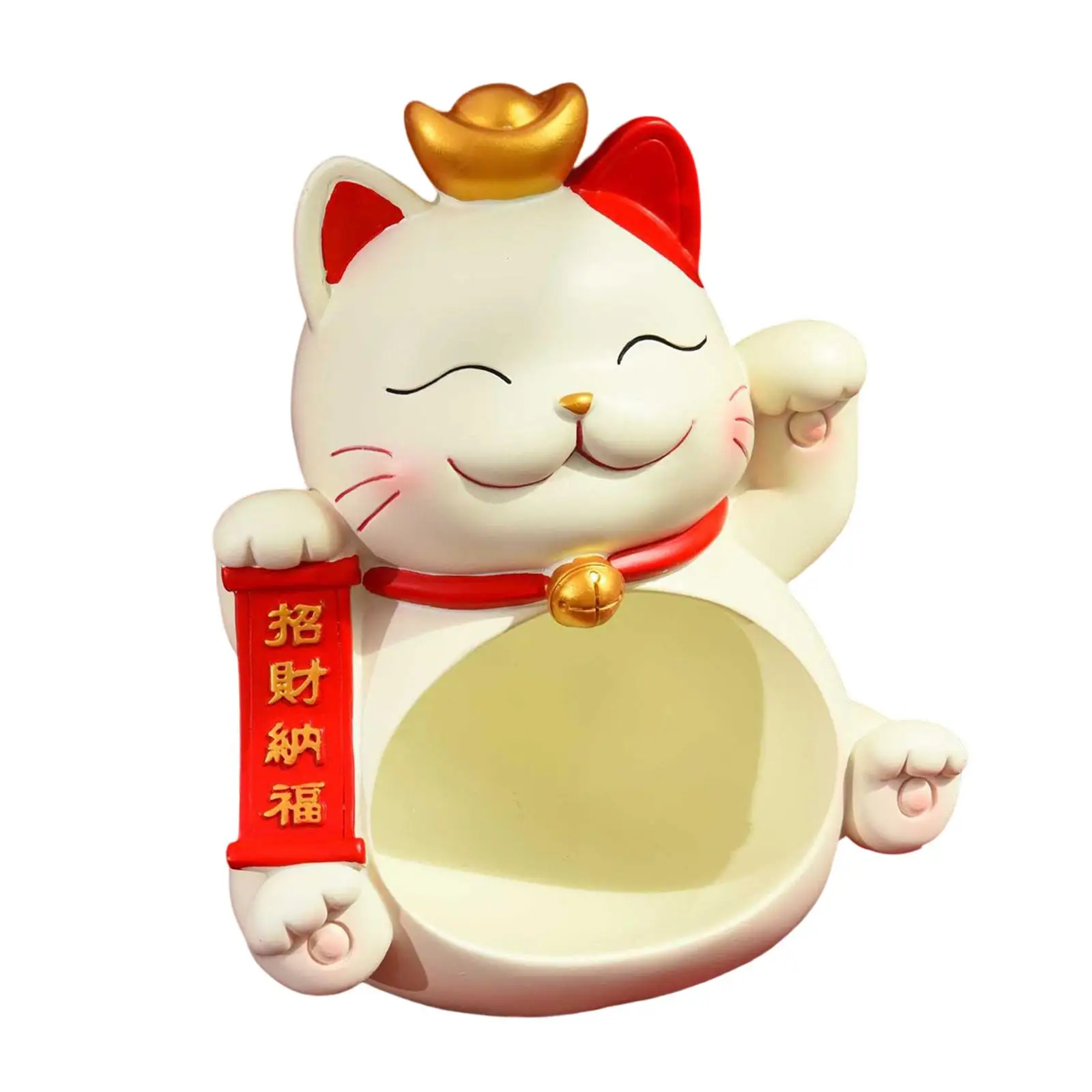 Cat Sculpture Storage Bowl Animals Figurine Key Storage Tray for Table Decoration