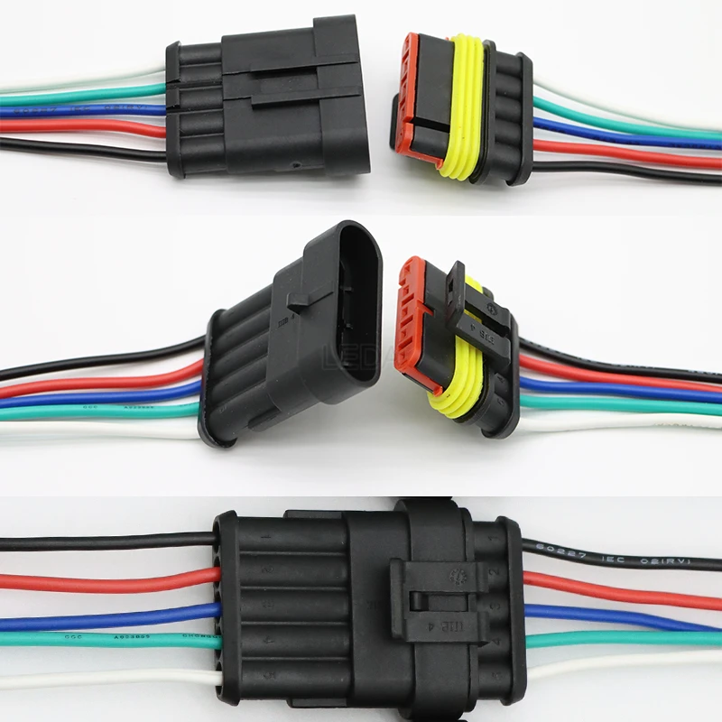 Electrical Connectors Plug 1Set 1P 2P 3P 4P 5P 6P Way Waterproof Electrical Auto Connector Male Female Plug Wire Cable Harness Car Motorcycle