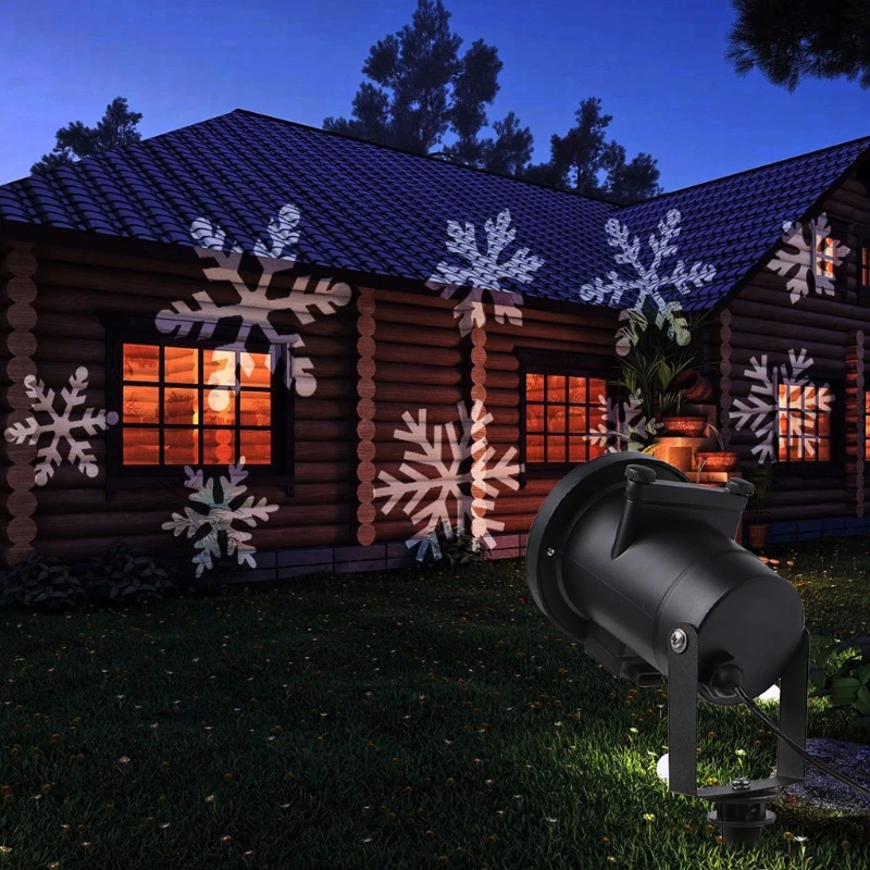 

Y1UB Waterproof Projector Rotating Landscape Lamp 12 Switchable Pattern LED Spotlight