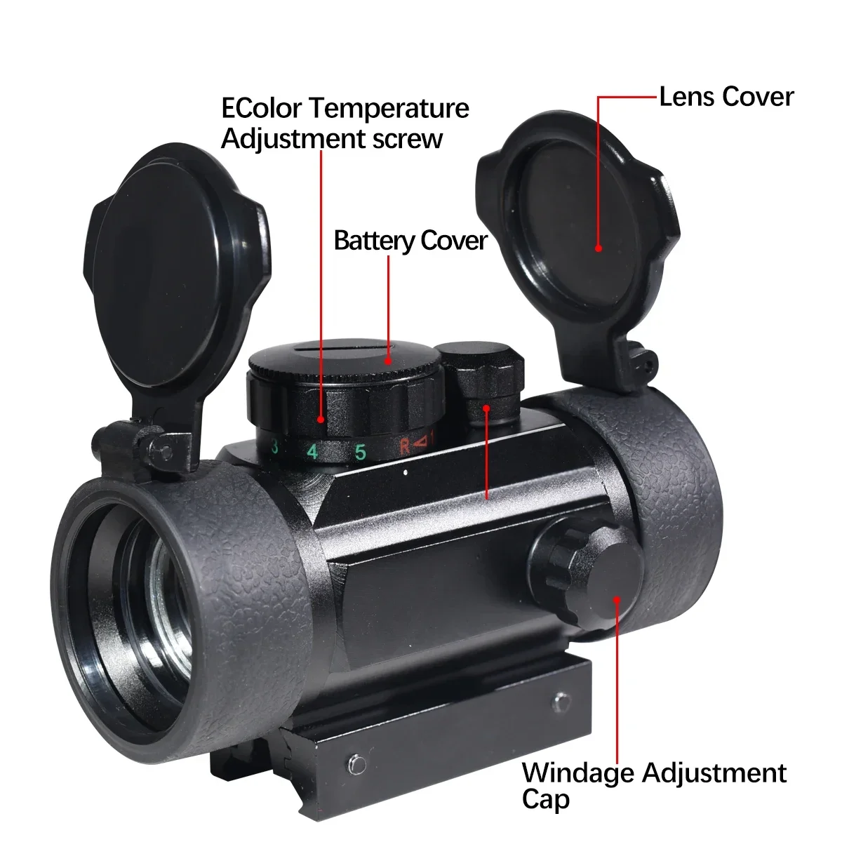 1x40 Red Dot Laser Sight Tactical Scope Outdoor Hunting Rifle Scope Green Red Dot Collimator Airsoft Sight 11mm/20mm Rail Mount