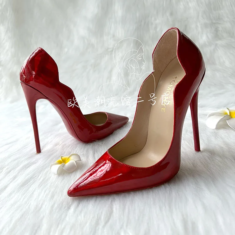 2023 New Shiny Laser Red Patent High Heel Sexy Pointed Toe Night