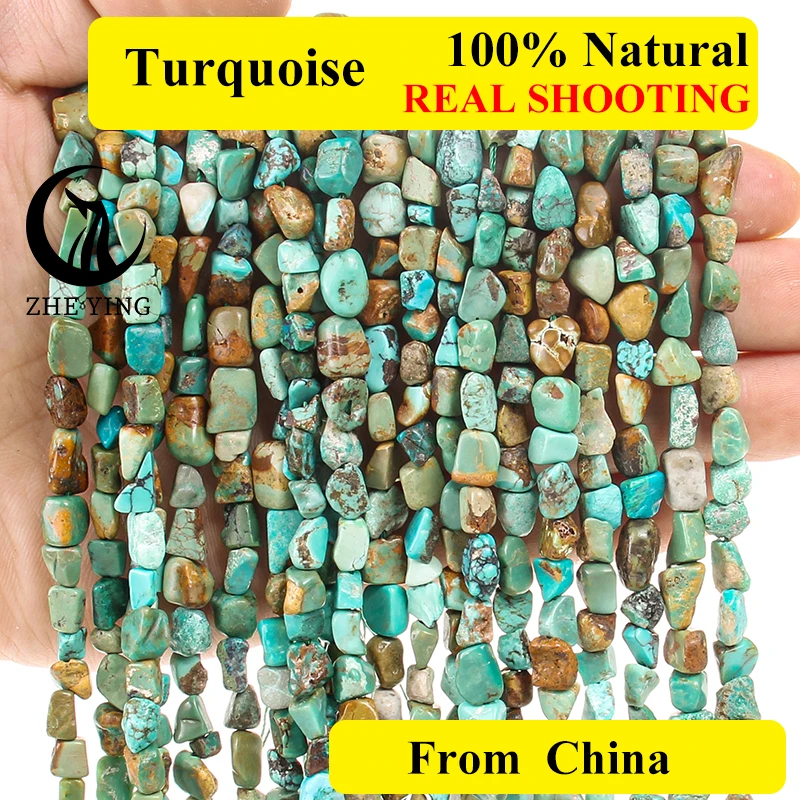 

Zhe Ying Natural Turquoise Nugget Irregular Loose Gemstones Beads for Jewelry Making Bracelet Necklace DIY Accessories
