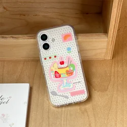 Charming Dessert Ice Cream Phone Case - Shockproof and Lovable Back Cover - iPhone 15 (Only Case)