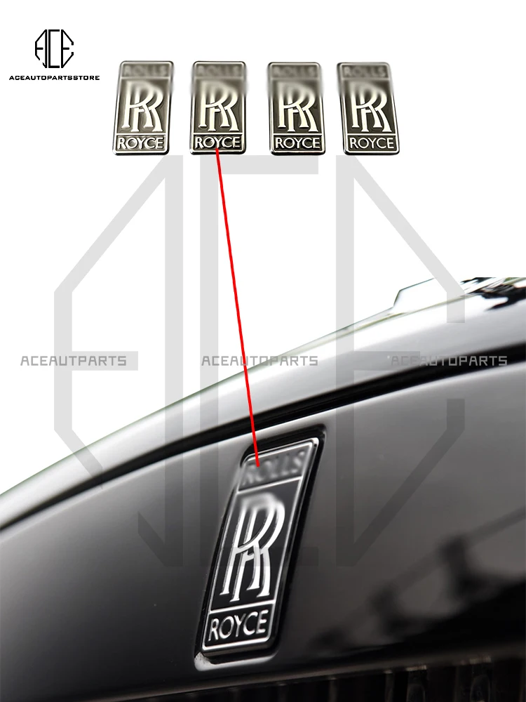Per Rolls-Royce Logo Front Face Grille Logo Obsidian Metal Alloy Bb Logo Adatto Per Wraith Ghost Cullinan