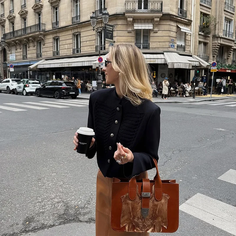 High Street Women's Jacket O-neck Single Breasted Solid Female Napoleon Jackets 2026 Spring New Chic Fashion Casual Lady Coat 26 S648810458fc84c07a23f0def81cbf971K