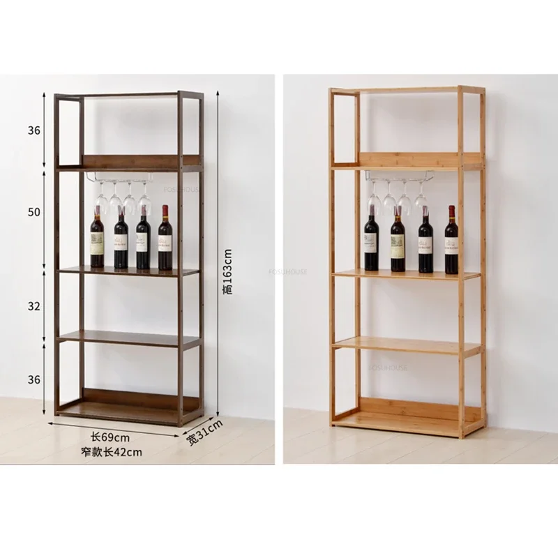 European Bar Wine Cabinets Modern Living Room Storage Display Cabinet Multi Layer Bamboo Wine Rack Meuble Bar Furniture