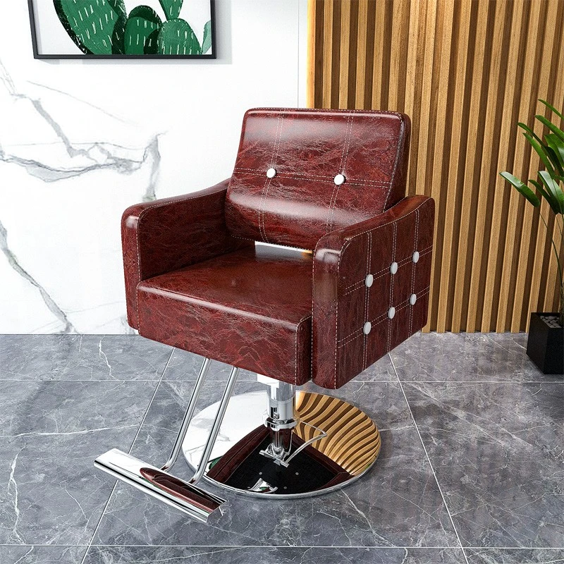Vintage Aesthetic Hairdressing Chairs Swivel Leather Rotating Pedicure Chair Hair Salon Silla Barber Barber Equipment MQ50BC