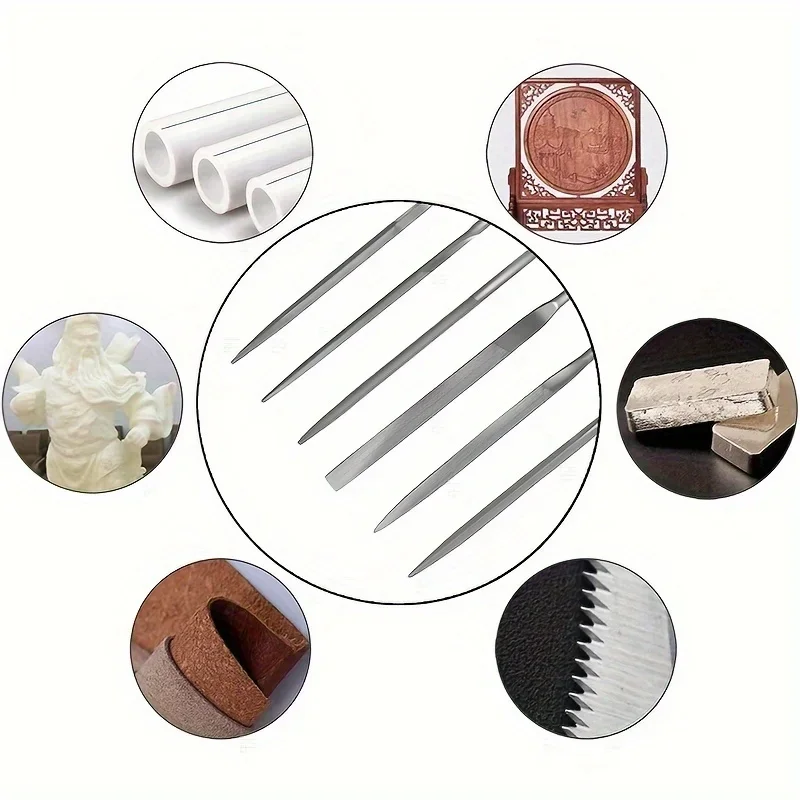 Premium Needle File Set - High Carbon Steel Files with Ergonomic Non-Slip Handles for Wood, Plastic & Model Filing Projects