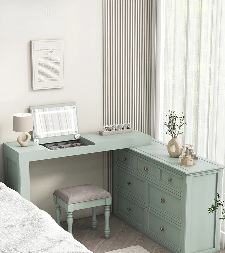 

Шкаф-ведро, туалетный столик, встроенный угловой стол L-образной формы