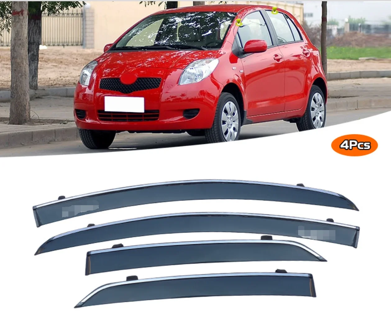 

Side Window Deflectors For Toyota Yaris Hatchback 2008 2009 2010 2011 Black Car Window Shield Sun Rain Guards