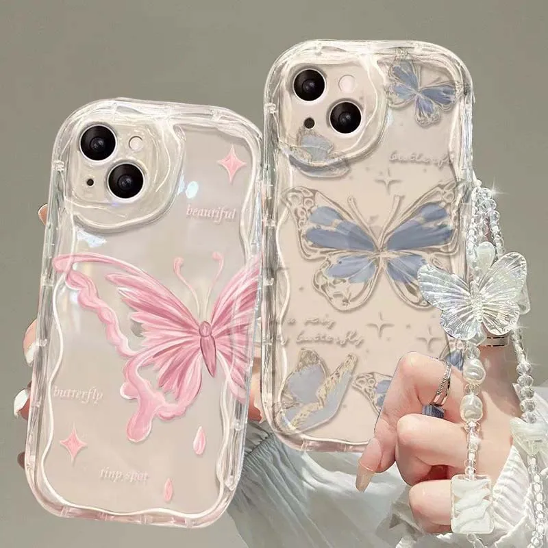 INS Cute Butterfly Chain Smartphone Case