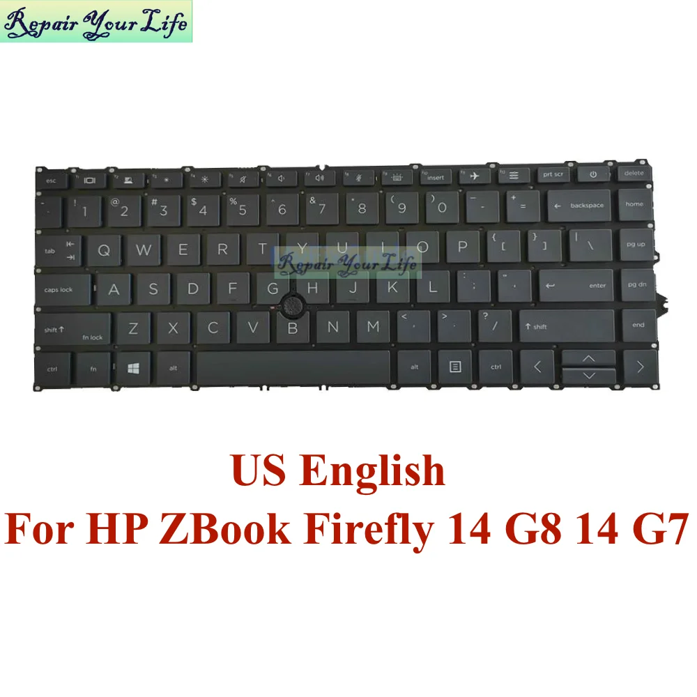 Espanhol Eua Reino Unido Inglês Brasil Teclado Retroiluminado para hp Zbook Firefly 14 g8 14 g7 Teclado pt br Ponto de Pista Português Novo
