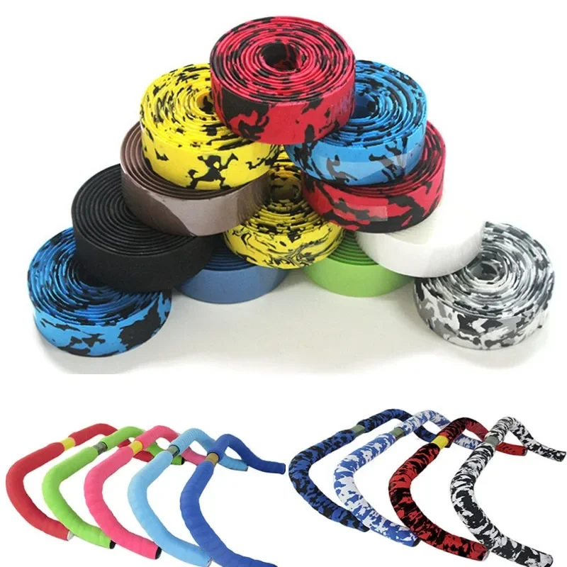 2pcs/set Camouflage Sponge Shock-absorbing Breathable Anti-slip Road Bike Bicycle Handlebar Tape Bike Straps Bicycle Accessories bike handlebar tape bicycle handlebar strap