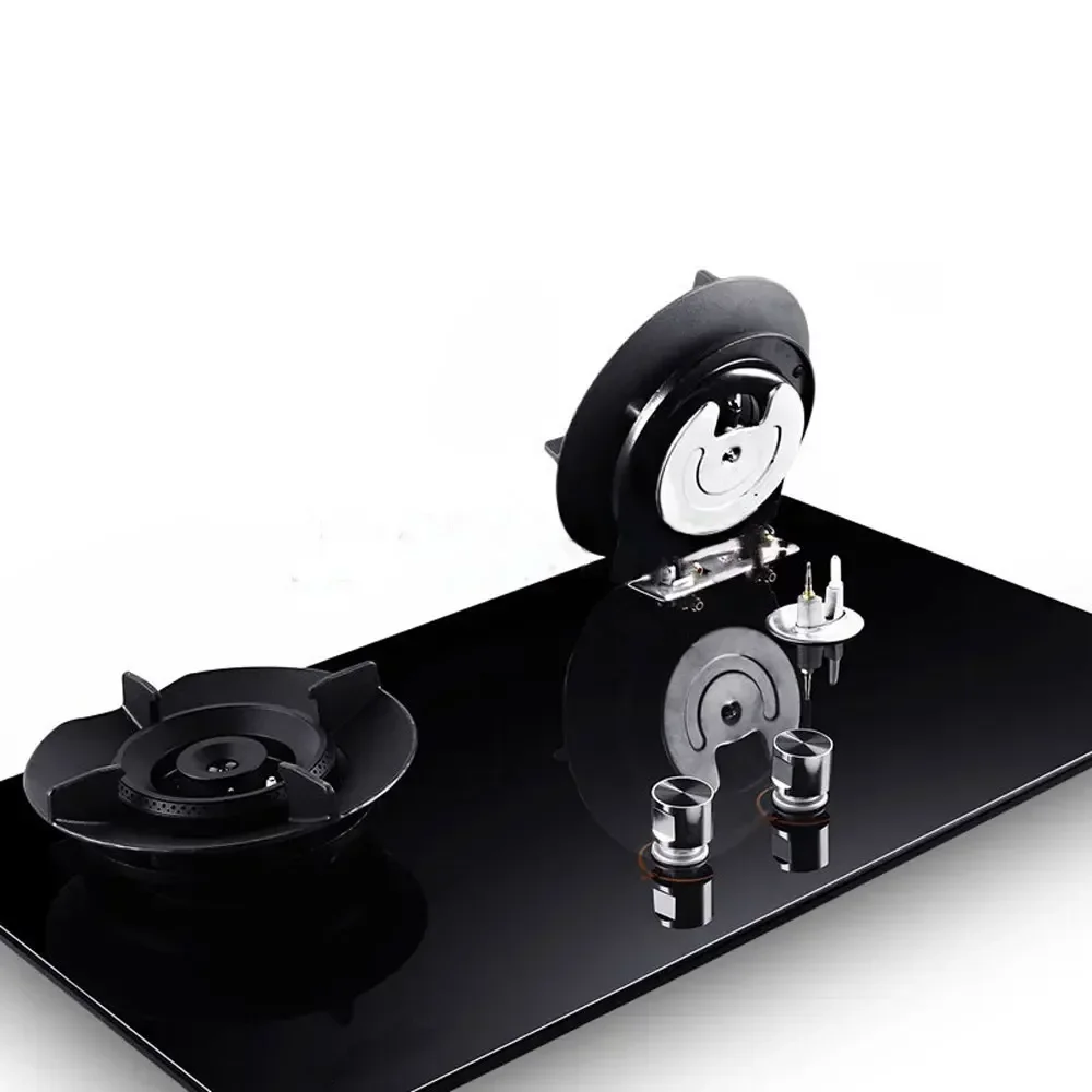 Gas Stove Natural Gas Tempered Glass Gas Stove Household Embedded Copper Cover Dual-cooker Cooktop 2