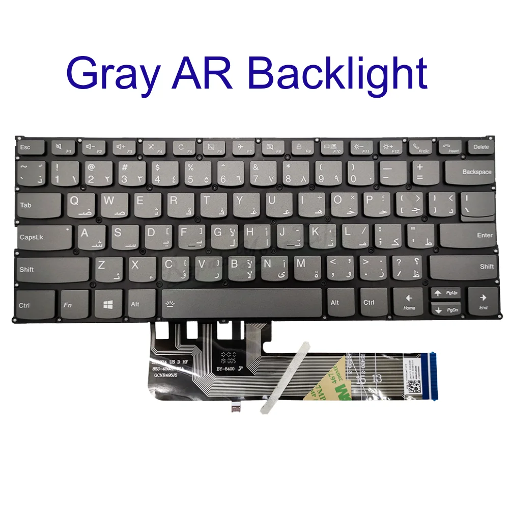 Teclado Retroiluminado para Laptop Lenovo Eua ua Russo Árabe Ioga 613are05 6-13alc6 82fn 82nd Pd4sb Sn20q40597 Sn20q40688 - Imagem 4