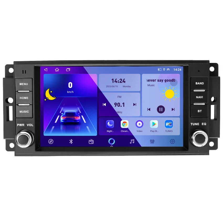 DSP Carplay ジープラングラー 3 JK Android ヘッドユニット画面 2 Din