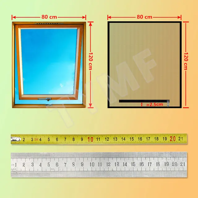 TYMF Attic Black Skylight Mosquito Net Window Screen with Zipper Customizable Summer Washable Size Mesh Invisible Transparent 6