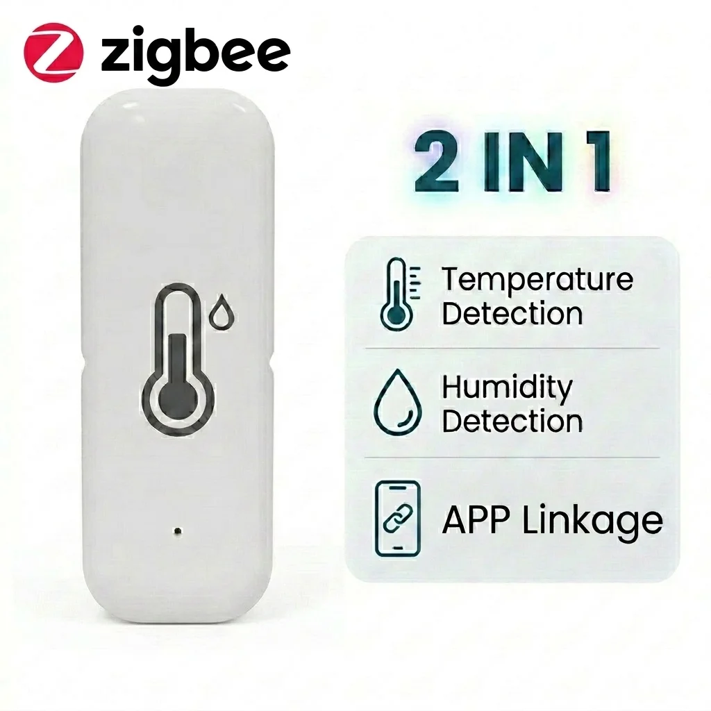 Zigbee 스마트 온도 습도 센서 실내 습도계 컨트롤러 모니터링 스마트 스피커 Alexa Google 홈과 함께 작동