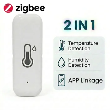 Sensore di Temperatura e Umidità Zigbee per Interni, Igrometro Intelligente Compatibile con Alexa e Google Home