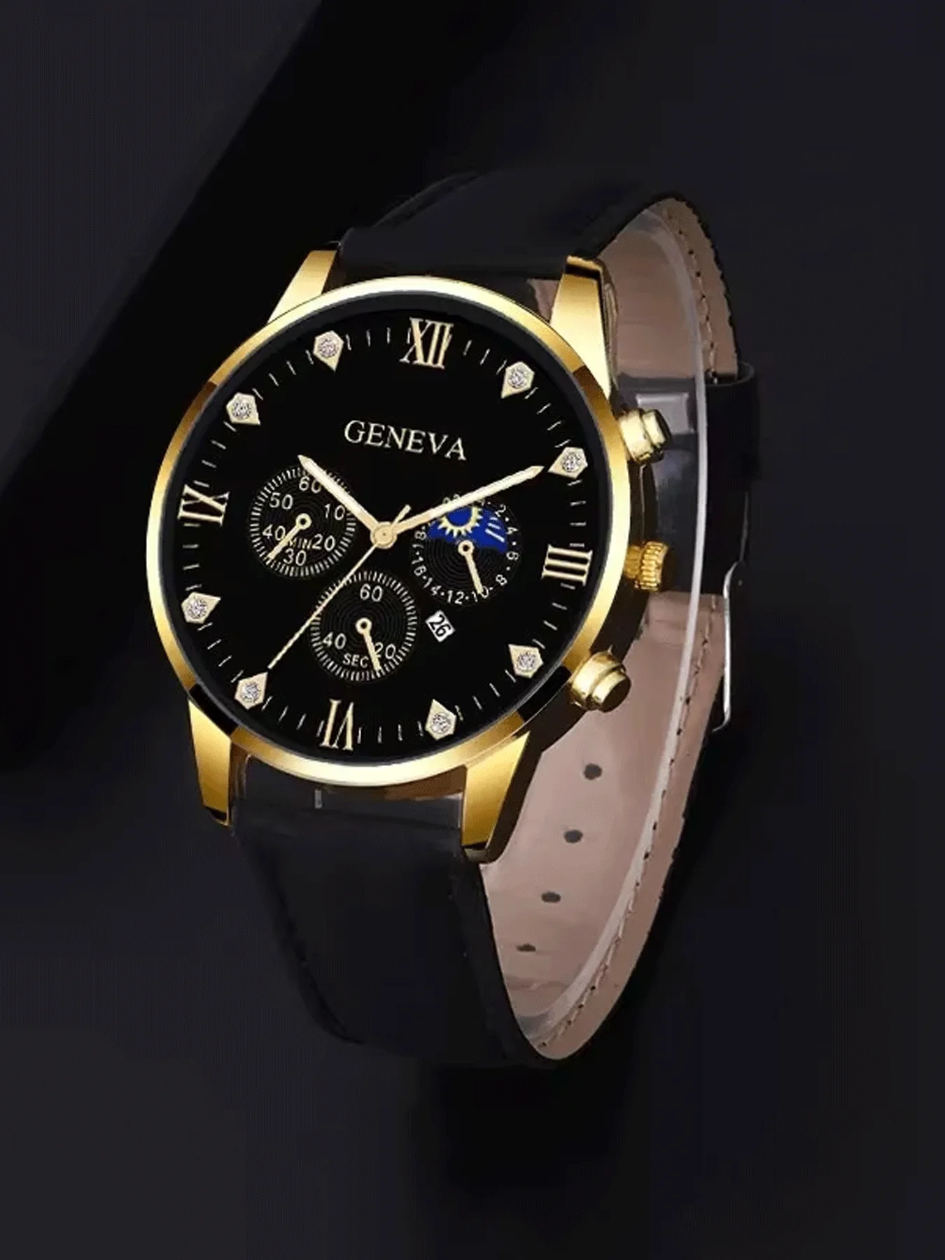 Two piece men's steel strap watch and men's quartz watch set