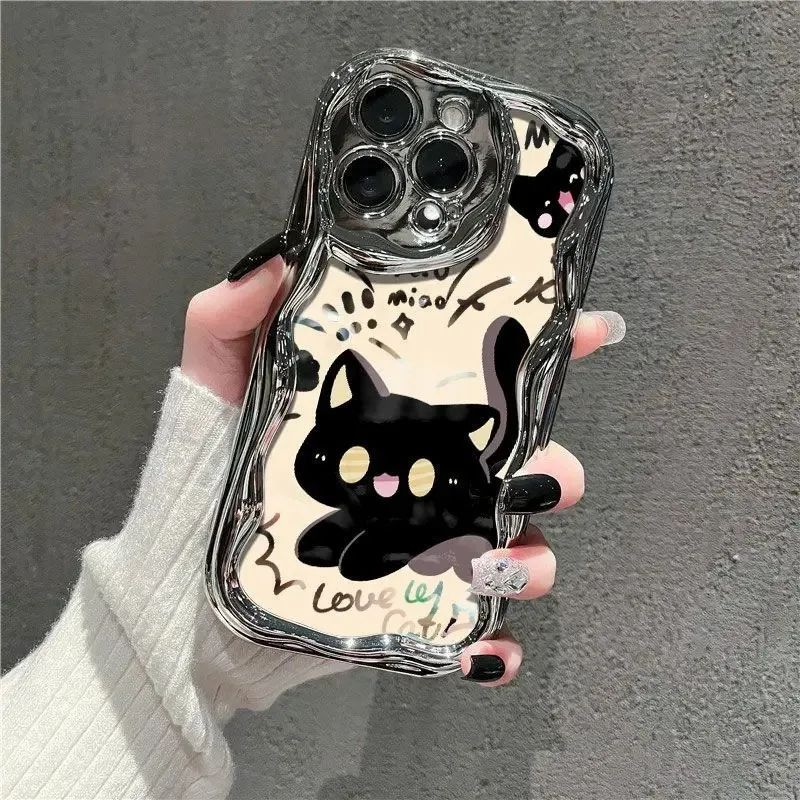Probe Black Cat Phone Case For Samsung Galaxy S26 S25 S25PLUS S24FE S25ULTRA S24Ultra S20FE S21 S24 Plus Soft Silicone Cover — view 2