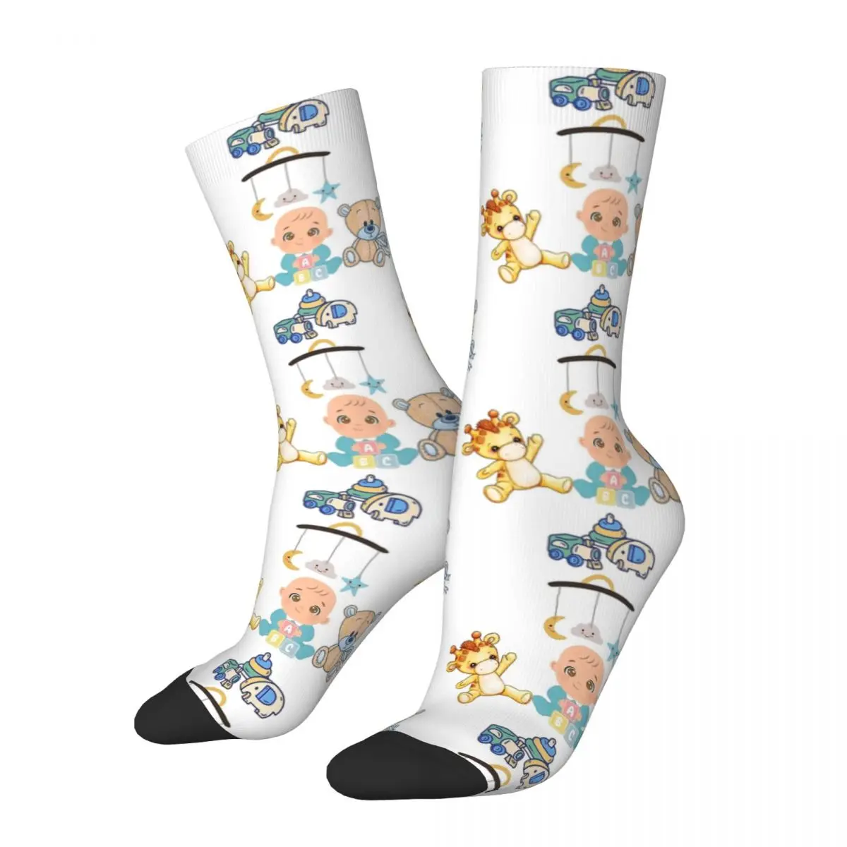 

Baby Boy Playing Teddy Boy Unisex Winter Socks Cycling Happy Socks Street Style Crazy Sock