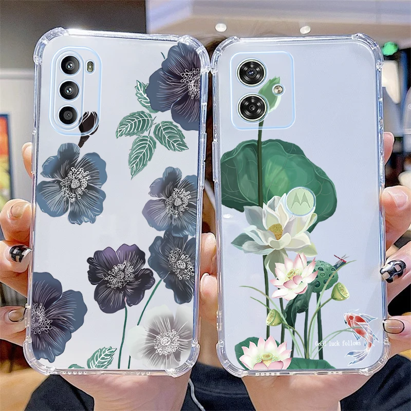 Elegant Floral Transparent Phone Case Cover