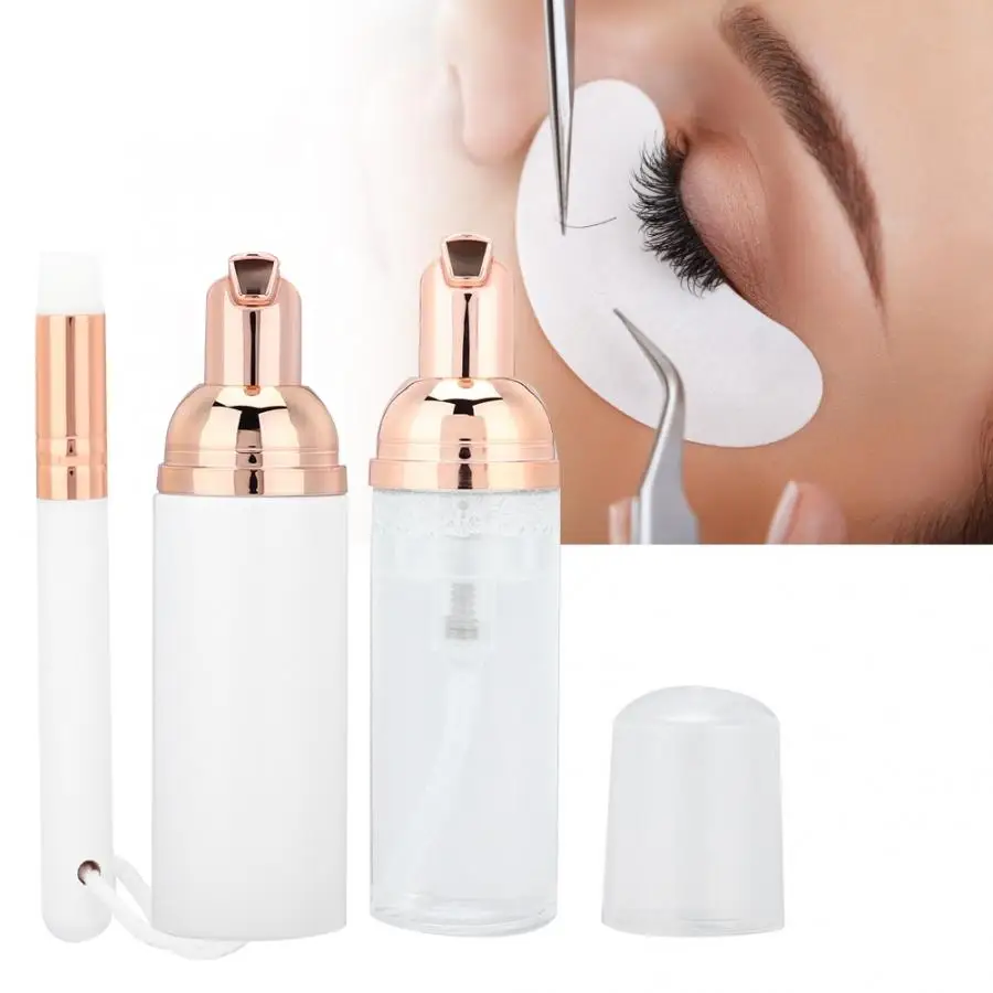 

Sdatter 60ml Empty Bottles Eyelash Grafting Foaming Cleanser Brush Eye lashes Extension Makeup Remover Soft Powerful Eyelashes C