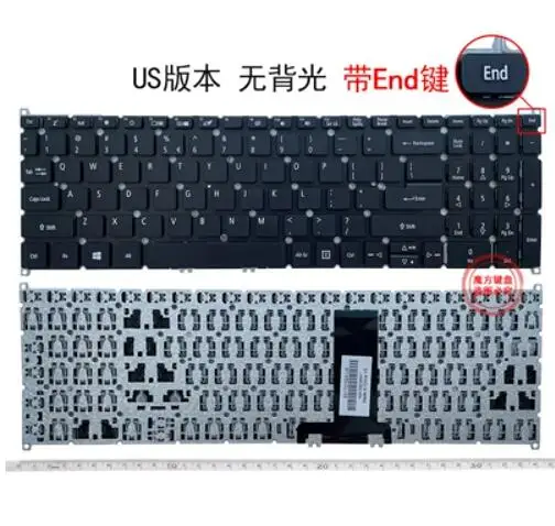 

US No Backlit Keyboard for Acer Aspire 3 A317-32 A317-33 A317-51 A317-52 N17C2 A715-74G A715-75G N19C5 (END KEY)
