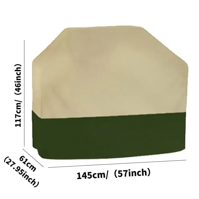 210D Beige Green Grill Covers Heavy Duty Weber Waterproof Outdoor Barbeque BBQ Cover Heavy Cover Gas Charbroil Protective