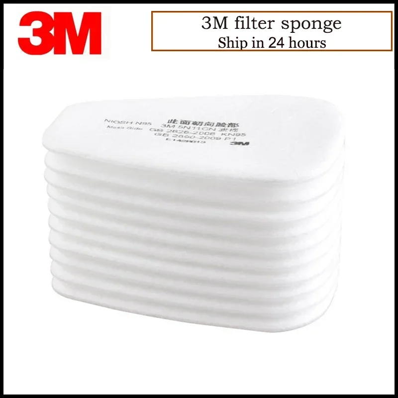 Gas Mask Dust Mask Respirator Filter Respirator Accessory 10pcs/Box 3M 5N11 Cotton Filters For 6200/7502/6800 Dust Gas Mask Painting Spraying Replaceable Filtering