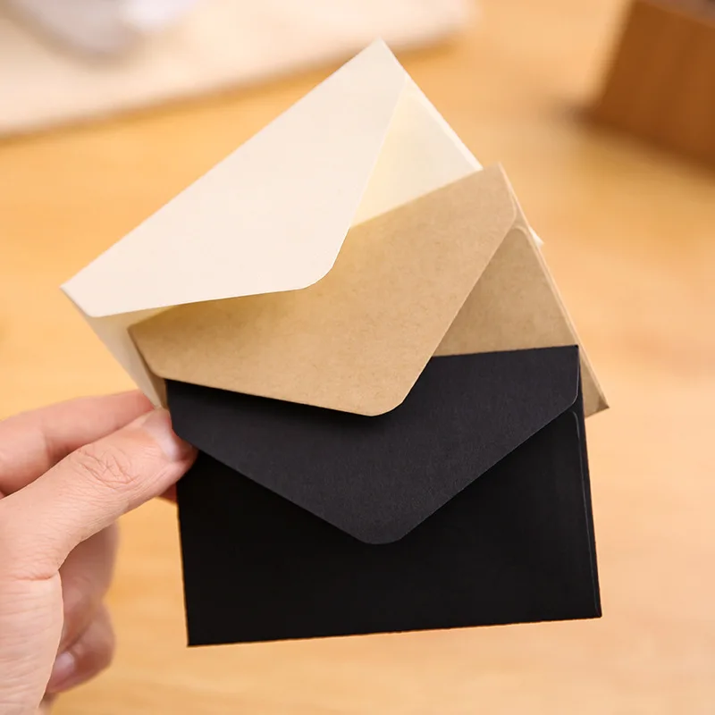 

50pcs/lot Packaging Envelope Small Business Supplies Postcard Giftbox Kraft Paper Message Letters Invitations Wedding Stationery