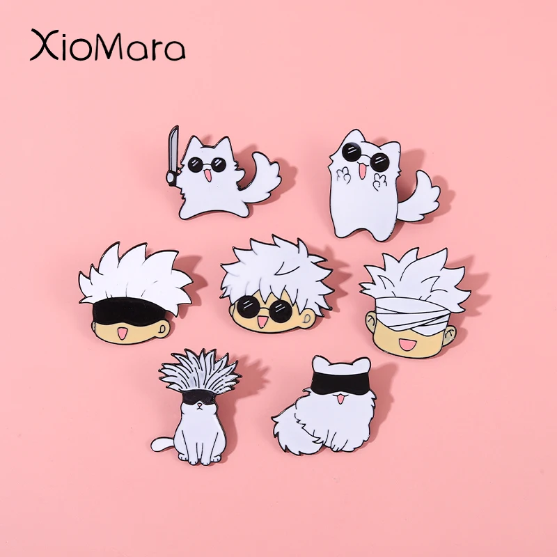 New Jujutsu Kaisen Cats Enamel Pins Kawaii Anime Gojo Satoru Itadori Yuji  Figure Custom Brooches Lapel Badges Cartoon Jewelry - AliExpress