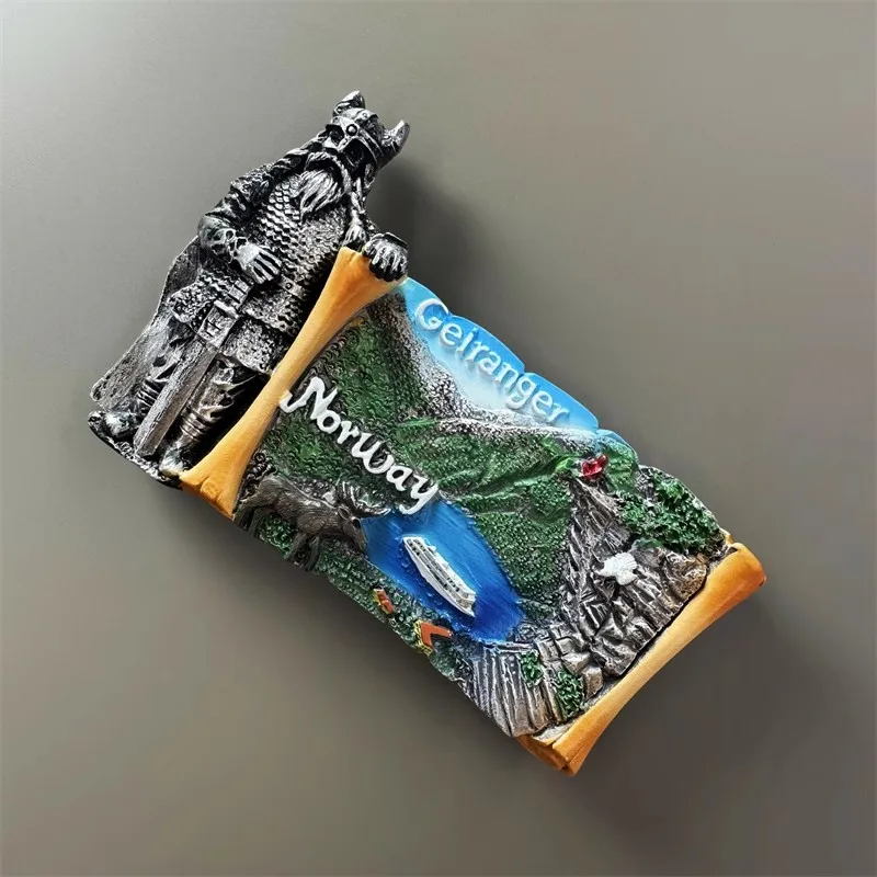 Magnete Frigo 3D Norvegia Aurora Boreale - Cristallo Trasparente, Souvenir Di Viaggio Originale, Regalo Turistico Per Collezionisti